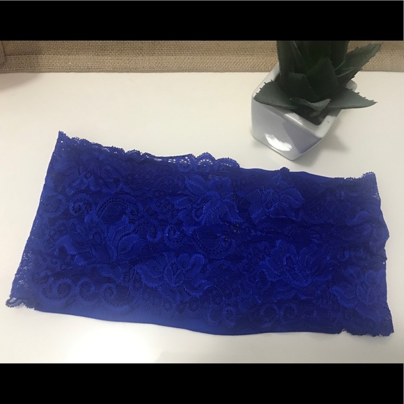 LF Lauemar 💕 Sexy royal blue lace Bandeau bra - Picture 2 of 7